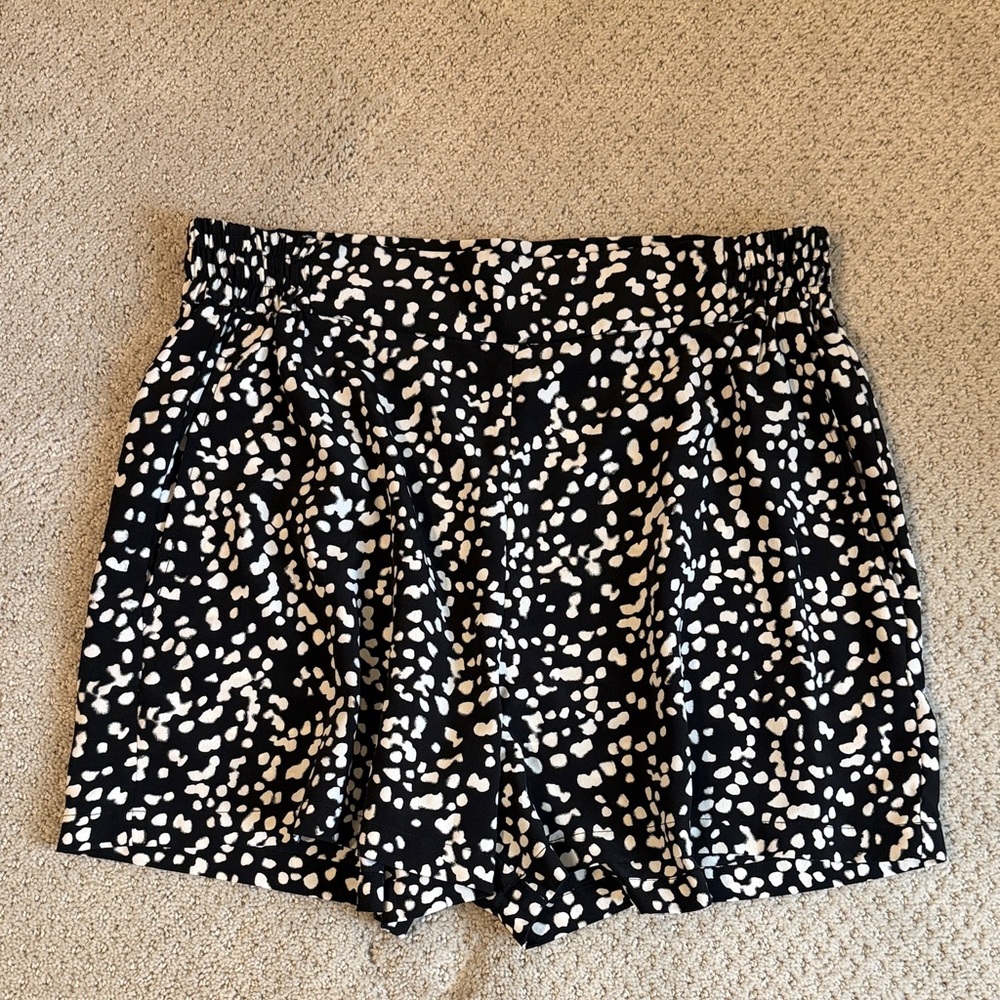 Matty M Black and White High Waist Shorts